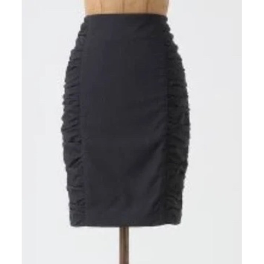 Anthropologie Cartonnier Alluring Sway Ruched Blue Pencil Skirt SZ 10
